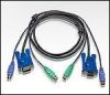 ATEN 2L-5002P/C :: KVM Cable, HD15 M + 2x PS2 M >> HD15 F + 2x PS2 M, Slim, 1.8 m
