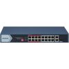 HIKVISION DS-3E0318P-E/M(C) :: 18 port Switch L2, 10/100 8 PoE ports + 2 uplink, , Unmanaged, 802.3af/at, 130W, 300m