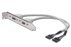 ASSMANN AK-300301-002-E :: USB 2.0 Slot Bracket планка, 2x type A - 2x5pin IDC, F/F, 0.25 м