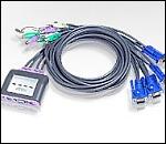 ATEN CS64A :: KVM Switch, 4х 1, Auto, PS2 + audio, Cables included