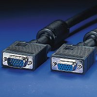 ROLINE 11.04.5399 :: VGA cable HD15 M/F, 50m with Ferrit cores, extension, Quality