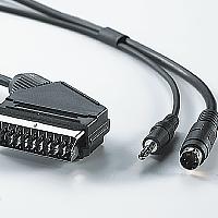 VALUE 11.99.4311 :: DVD cable set, 10m, Scart/M to SVHS/M + 3.5mm Stereo/M, tin-plated, black colour