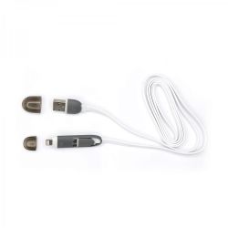 SBOX USB 2IN1W :: Кабел 2 in 1 USB към Lightning и Micro USB, 1m, Бял
