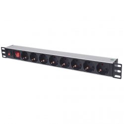 INTELLINET 713986 :: 19" 1U Rackmount 8-Output, 15 A, On/Off Switch and Overload Protection