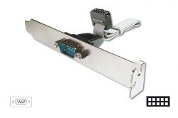 ASSMANN AK-610300-003-E :: DIGITUS Serial Slot Bracket adapter cable, D-Sub9/M - IDC 2x5pin/F