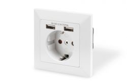 ASSMANN DA-70613 :: DIGITUS електрически контакт за вграждане с 2 USB порта
