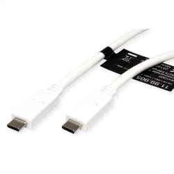 ROLINE 11.99.9053 :: VALUE USB 3.2 Gen 2 Cable, PD (Power Delivery) 20V5A, with Emark, C-C, M/M, white, 1 m