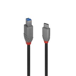 LINDY LNY-36665 :: 0.5m USB 3.2 Type C to B Cable, 5Gbps, Anthra Line