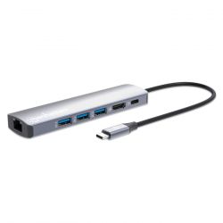 MANNATTAN 153959 :: USB Type-C PD 6-in-1 Docking station, USB-C PD 100W, HDMI 4K60Hz, Gigabit RJ45 