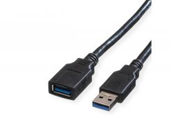 ROLINE 11.02.8977 :: ROLINE USB 3.2 Gen 1 Cable, A - A, M/F, black, 0.8 m