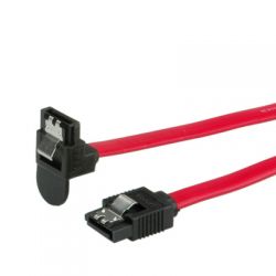 ROLINE 11.03.1565 :: ROLINE Internal SATA 6.0 Gbit/s Cable, angled, with latch 1.0 m