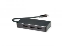 VALUE 12.99.1031 :: DockingStation USB Type-C към HDMI MST, мултистрийм адаптер, 3x HDMI, 4K, 