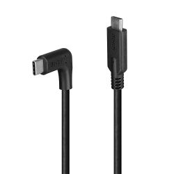 LINDY LNY-32019 :: Cable USB 3.2 Straight USB-C to 90° Right-Angled USB-C Cable, 10Gbps, 1.5 m 