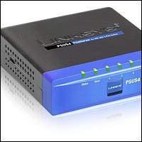 Linksys PSUS4 :: Printserver for USB with 4-port Switch