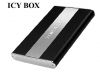 ICYBOX IB-224StU-B :: Външна кутия за 2.5" SATA HDD, корпус от алуминий и кожа, USB 2.0 интерфейс