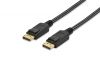 EDNET 84500 :: DisplayPort connection cable, DP, M/M, 2.0m, w/interlock, Ultra HD 4K@60Hz, UL, bl, cotton, gold