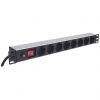 INTELLINET 713986 :: 19" 1U Rackmount 8-Output, 15 A, On/Off Switch and Overload Protection