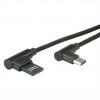 ROLINE 11.02.9036 :: USB 2.0 кабел Type A - Type C M/M, по ъгъл 90°, черен, 1.8 м