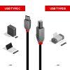 LINDY LNY-36943 :: 3 m USB 2.0 Type C to B Cable, Anthra Line