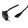 ROLINE 19.07.2093 :: Euro Power Cable, 2-pin, angled, black, 1.8 m
