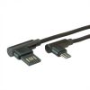 ROLINE 11.02.8721 :: USB 2.0 Cable, A reversible - Micro B (90° angled), M/M, black, 1.8 m