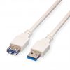 ROLINE S3011-50 :: Cable exten USB 3.2 Gen 1, Type A, M/F, beige, 0.8 m