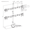 SBOX LCD-F048-2 :: DESKTOP MOUNT, 4x LCD 17-32“, black