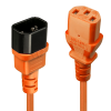 LINDY LNY-30475 :: Захранващ удължителен кабел, IEC C14 към C13, Extension, 2m, оранжев