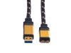 ROLINE 11.02.8878 :: USB 3.2 Gen 1 кабел, A - Micro B, M/M, Gold, 0.8 м