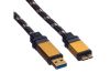 ROLINE 11.02.8878 :: USB 3.2 Gen 1 Cable, A - Micro B, M/M, Gold, 0.8 m