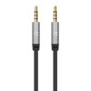 MANHATTAN 356015 :: Audio cable Braided Audio Stereo Jack 3.5mm , M/M, Gold-Contacts, Slim Design, 5m, black/ grey