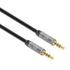 MANHATTAN 355995 :: Audio cable Braided Audio Stereo Jack 3.5mm , M/M, Gold-Contacts, Slim Design, 3 m, black/ grey