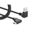 MANHATTAN 356220 :: Кабел USB-A към Type-C USB, спирален, за зареждане, ъглови конектори, 1 м, черен