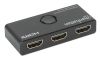 MANHATTAN 207997 :: Bi-Directional 2-Port HDMI Switch : (2x1) HDMI or (1x2) HDMI 8K@60Hz, 4K@120Hz, Black