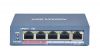 HIKVISION DS-3E0105P-E(B) :: , 5 port 10/100 Switch L2, 4 PoE ports + 1 uplink, Unmanaged 802.3af/at, 60W, 300m, 6KV surge prot