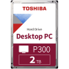 HDD Desktop TOSHIBA 2TB P300 SMR (3.5", 256MB, 7200RPM, NCQ, AF, SATA 6Gbps)