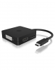 ICYBOX IB-DK1104-C :: Адаптер USB-C към VGA, DVI, HDMI, DisplayPort, черен, 15см