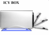 ICYBOX IB-361StUS-BL :: Външна кутия за 3.5" SATA HDD, алуминиева, светещ панел, USB 2.0 & eSATA интерфейс