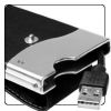 ICYBOX IB-281StU :: Външна кутия за 2.5" SATA HDD, кожена обшивка, вграден кабел, USB 2.0 интерфейс