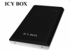 ICYBOX IB-221StU-B :: Външна кутия за 2.5" SATA HDD, гумирано Soft-Skin покритие, USB 2.0 интерфейс, черна