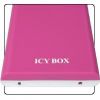 ICYBOX IB-221StU-P :: Външна кутия за 2.5" SATA HDD, гумирано Soft-Skin покритие, USB 2.0 интерфейс, розова